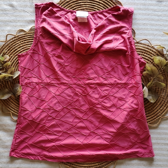 Y2K Hot Pink Cowl Neck Top - Picture 2 of 3